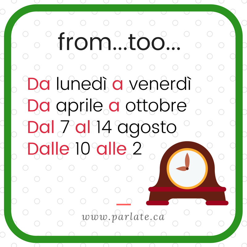 How to use time schedules in Italian