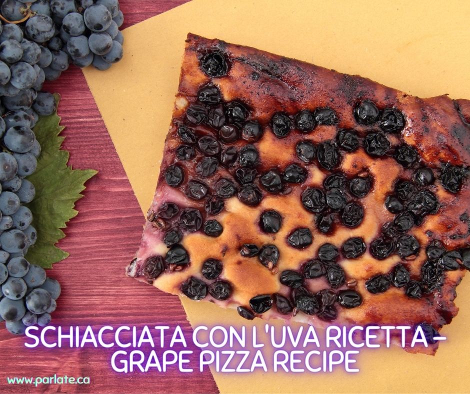 Schiacciata con l'uva ricetta- grape pizza recipe