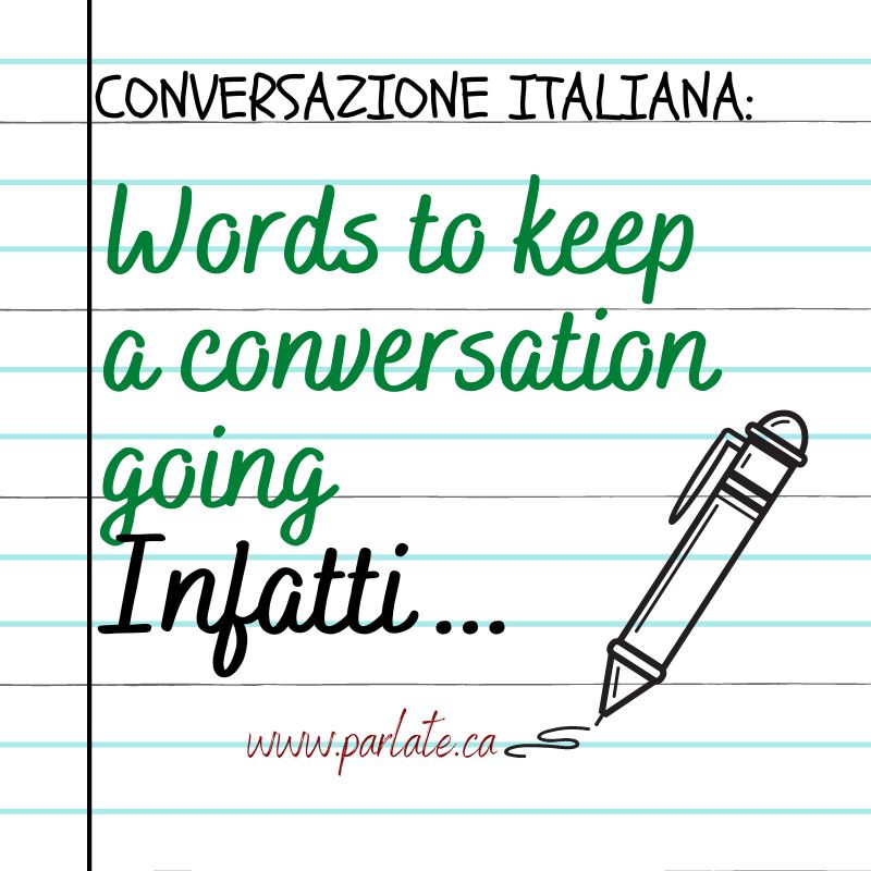 Italian words to keep a conversation going