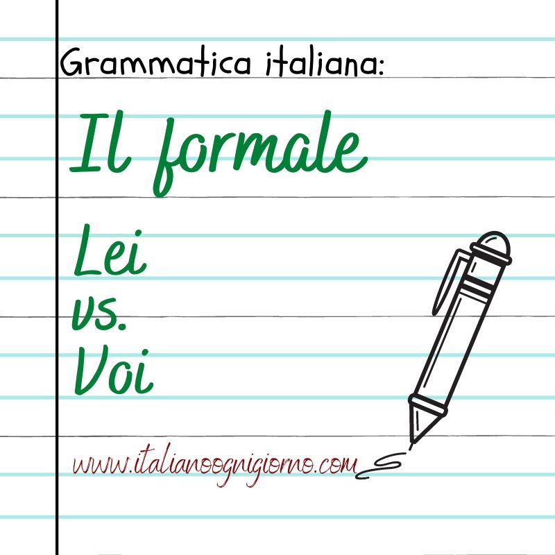Italian Formal and Informal pronouns